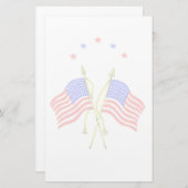 ヴィンテージの愛国心が強い旗の文房具 便箋 (正面/裏面)