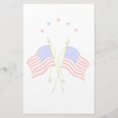 ヴィンテージの愛国心が強い旗の文房具 便箋 (正面)