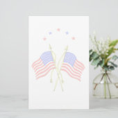 ヴィンテージの愛国心が強い旗の文房具 便箋 (スタンド正面)