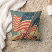 ヴィンテージの愛国心が強い旗の枕 クッション (ブランケット)
