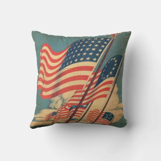 ヴィンテージの愛国心が強い旗の枕 クッション (裏面)