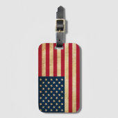 ヴィンテージの愛国心が強い米国旗 ラゲッジタグ (正面縦)