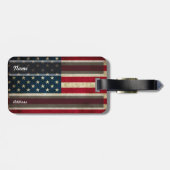 ヴィンテージの愛国心が強い米国旗 ラゲッジタグ (裏面横)
