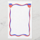 ヴィンテージの愛国心が強く赤く、白くおよび青の文房具 便箋 (正面)