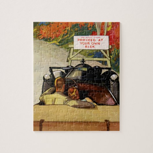 ヴィンテージの愛、道路の閉鎖あなたの自身のリスクで進行 ジグソーパズル (縦)
