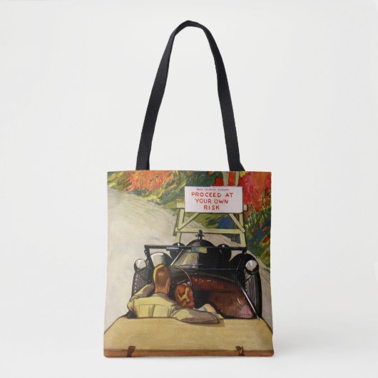 ヴィンテージの愛、道路の閉鎖あなたの自身のリスクで進行 トートバッグ (正面)
