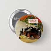 ヴィンテージの愛、道路の閉鎖あなたの自身のリスクで進行 缶バッジ (正面&裏面)