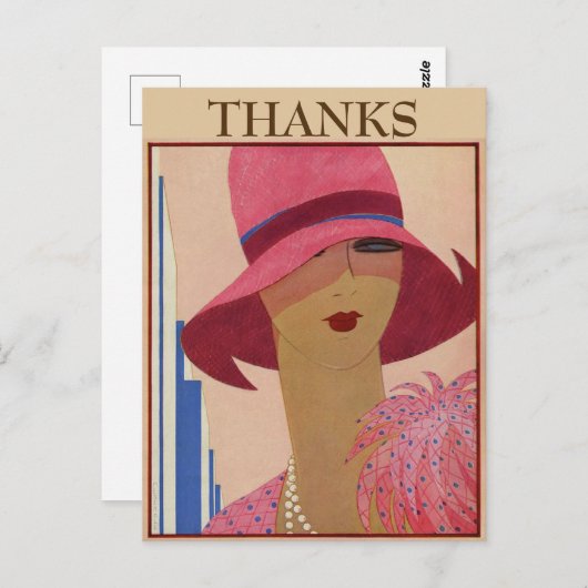 ヴィンテージの感謝の気持ちを込めたポストカード ポストカード (正面/裏面)