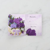 ヴィンテージの感謝カード 白いライラックと紫の花 サンキューカード (内部)