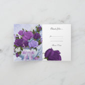 ヴィンテージの感謝カード 白 青 紫の花 サンキューカード (内部)
