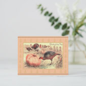 ヴィンテージの感謝祭の夕食の招待状 招待状 (スタンド正面)