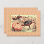 ヴィンテージの感謝祭の夕食の招待状 招待状 (正面/裏面)