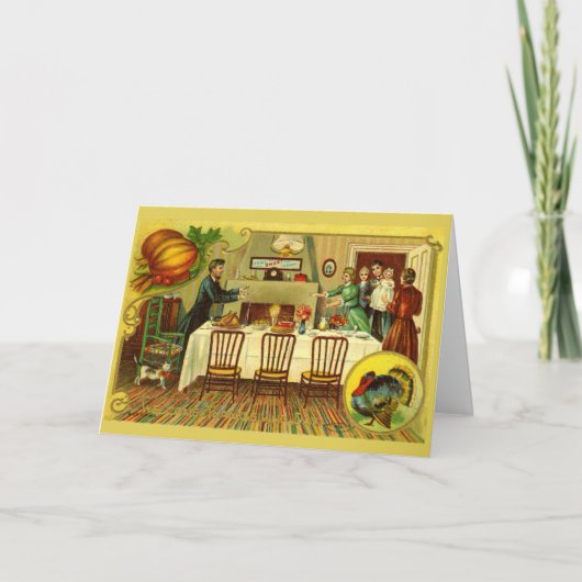 ヴィンテージの感謝祭の夕食招待状かカード 招待状 (正面)