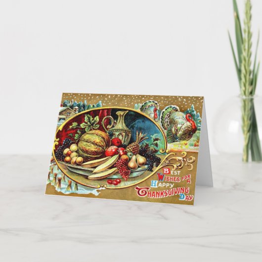 ヴィンテージの感謝祭の挨拶 シーズンカード (正面)