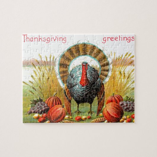 ヴィンテージの感謝祭の挨拶 ジグソーパズル (横)