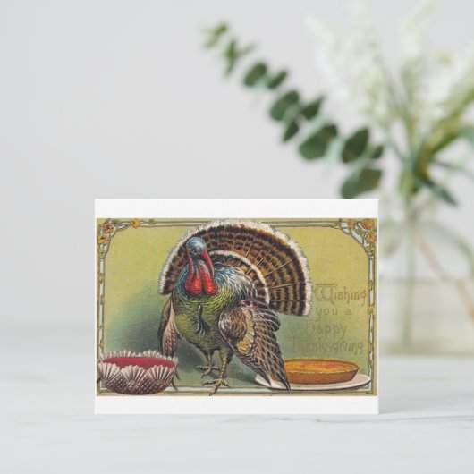 ヴィンテージの感謝祭日の郵便はがきの再生 シーズンポストカード (スタンド正面)