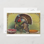 ヴィンテージの感謝祭日の郵便はがきの再生 シーズンポストカード (正面/裏面)