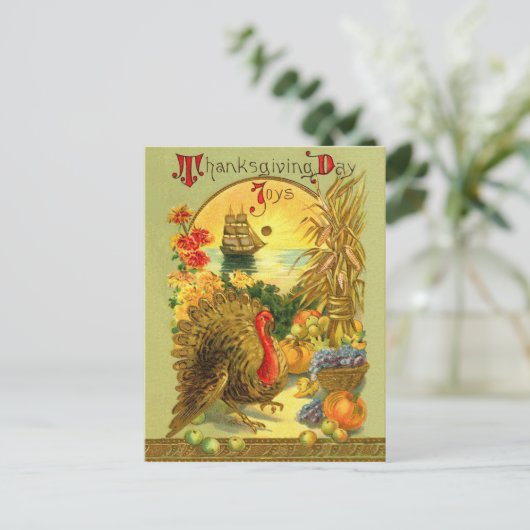 ヴィンテージの感謝祭日の郵便はがき シーズンポストカード (スタンド正面)