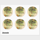 ヴィンテージの感謝祭|の農場のステッカー ラウンドシール (シート)