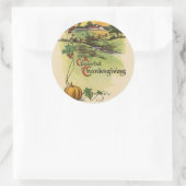 ヴィンテージの感謝祭|の農場のステッカー ラウンドシール (バッグ)