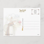 ヴィンテージの感謝祭-巡礼者のベーキングパイ シーズンポストカード (裏面)