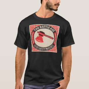 ヴィンテージの戦いの斧のマッチ箱のロゴ Tシャツ