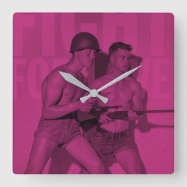 ヴィンテージの戦いラブプライドスクエアウォールクロック スクエア壁時計