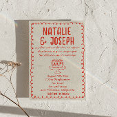 ヴィンテージの手がファンキーすべて赤く引結婚いた 招待状