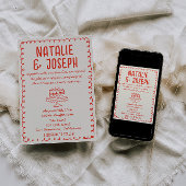 ヴィンテージの手がファンキーすべて赤く引結婚いた 招待状