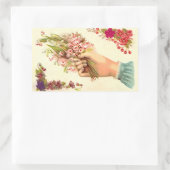 ヴィンテージの手でユリを提供 長方形シール (バッグ)