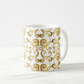 ヴィンテージの手のセット絵を描ヴィンテージ・バロックのオルネーム コーヒーマグカップ (正面右)