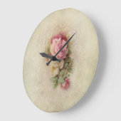 ヴィンテージの手塗りのスタイルのバラ ラージ壁時計 (傾斜)
