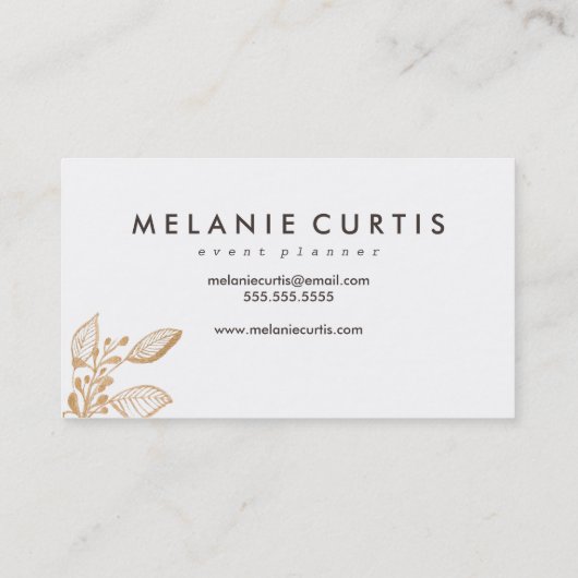 ヴィンテージの手塗りの金ゴールドの花の名刺 名刺 (裏面)