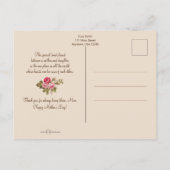 ヴィンテージの手彩色の母/娘のポートレート穴 シーズンポストカード (裏面)