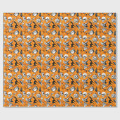 ヴィンテージの手描きのハロウィンパターン ラッピングペーパー (フラット)