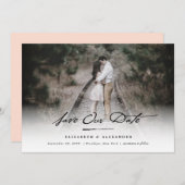 ヴィンテージの手書きの原稿の写真の保存日付 セーブザデート (正面/裏面)