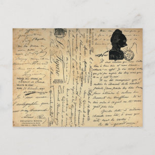 ヴィンテージの手書きの郵便はがき ポストカード