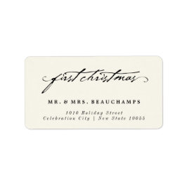 ヴィンテージの手書き入力1番目の結婚クリスマスの住所 ラベル