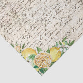 ヴィンテージの手書文字スクリプトのレモンの切り離し 薄葉紙 (詳細)