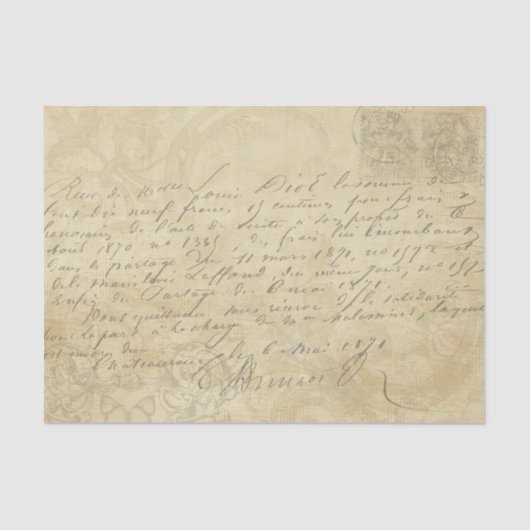 ヴィンテージの手書文字スクリプトの切り離し 薄葉紙 (正面)