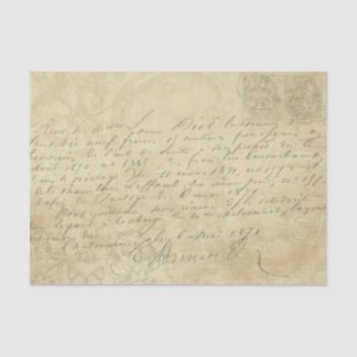 ヴィンテージの手書文字スクリプトマップの切り離し 薄葉紙