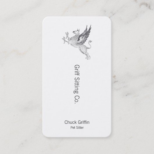 ヴィンテージの手紙の出版物のグリフィンの線画 予約カード (正面)