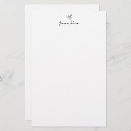 ヴィンテージの手紙の出版物のグリフィンの線画 便箋 (正面/裏面)