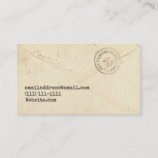 ヴィンテージの手紙の名刺 名刺 (裏面)