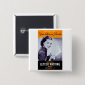 ヴィンテージの手紙の執筆 缶バッジ (正面&裏面)