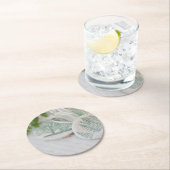 ヴィンテージの手紙の塩のこね粉の木のオーナメント ラウンドペーパーコースター (インサイチュ)