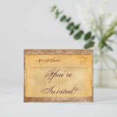 ヴィンテージの招待されましたのダマスク織の招待状の郵便はがき インビテーションポストカード (スタンド正面)