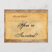ヴィンテージの招待されました! 招待状の郵便はがき インビテーションポストカード (正面)