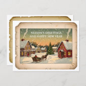 ヴィンテージの挨拶と年賀状 シーズンポストカード (正面/裏面)