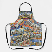 ヴィンテージの挨拶はがきのコラージュ エプロン (正面)